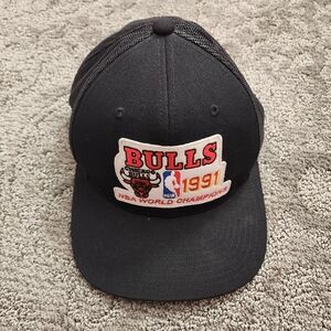 1991 Chicago Bulls World Champions Championship Snapback Hat Cap Black